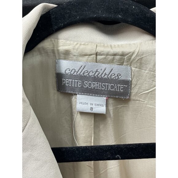 Petite Sophisticate Collectibles Women Beige Blazer Jacket Top Size 8 - Picture 3 of 11